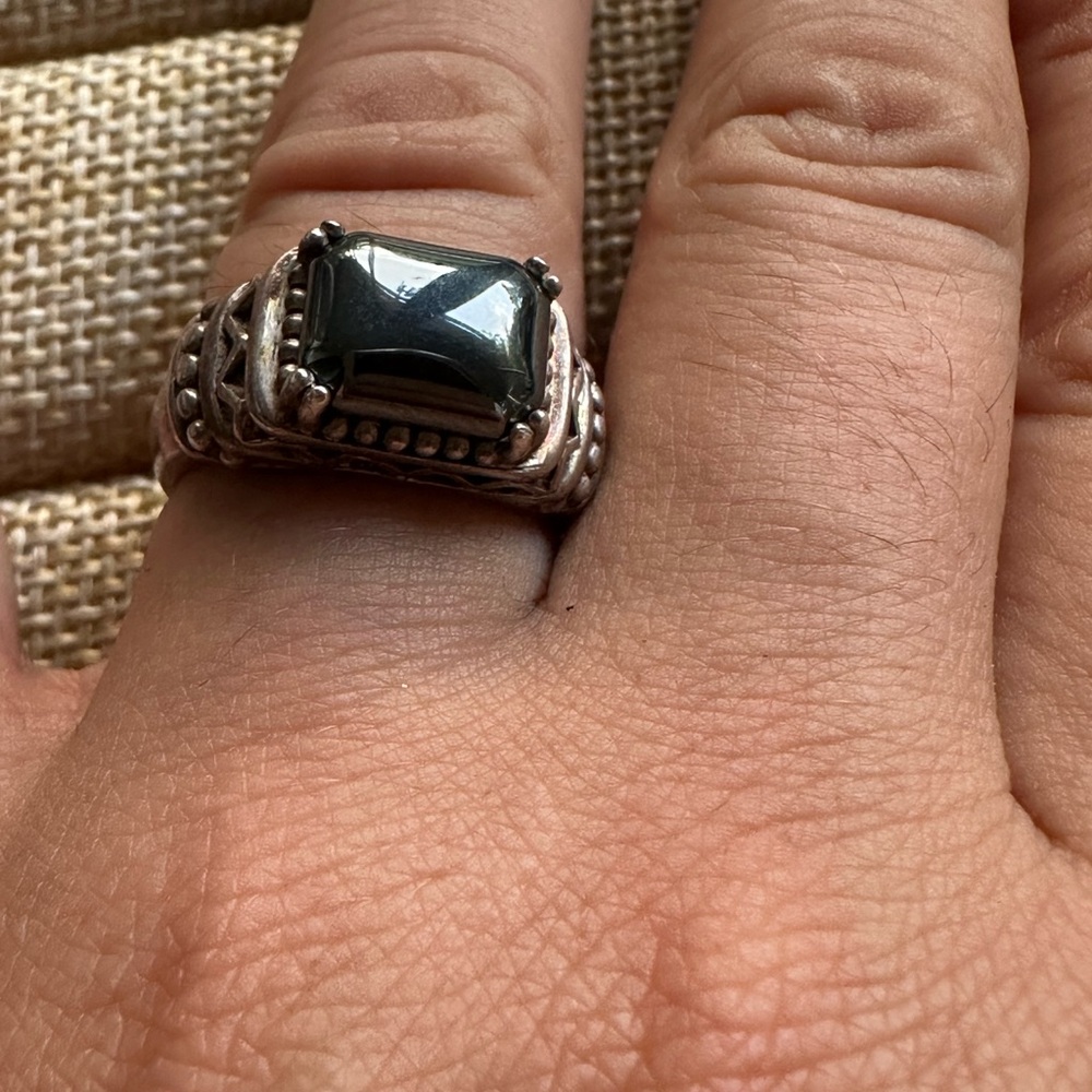 925 Hematite Ring - image 2